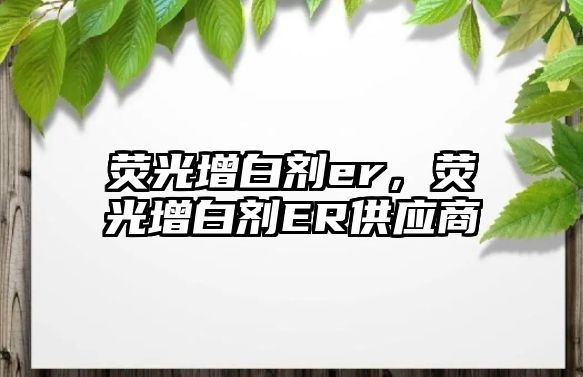 熒光增白劑er，熒光增白劑ER供應(yīng)商