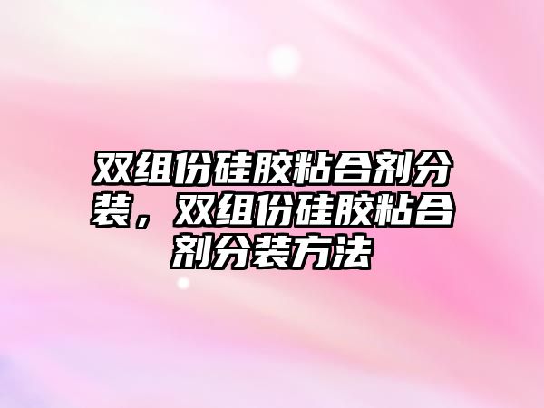 雙組份硅膠粘合劑分裝，雙組份硅膠粘合劑分裝方法