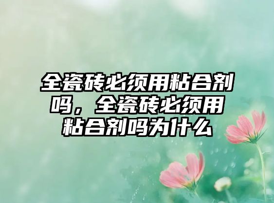 全瓷磚必須用粘合劑嗎，全瓷磚必須用粘合劑嗎為什么