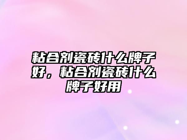 粘合劑瓷磚什么牌子好，粘合劑瓷磚什么牌子好用