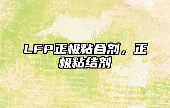 LFP正極粘合劑，正極粘結劑