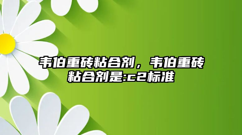 韋伯重磚粘合劑，韋伯重磚粘合劑是:c2標準