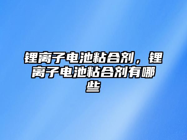 鋰離子電池粘合劑，鋰離子電池粘合劑有哪些