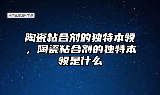 陶瓷粘合劑的獨特本領(lǐng)，陶瓷粘合劑的獨特本領(lǐng)是什么