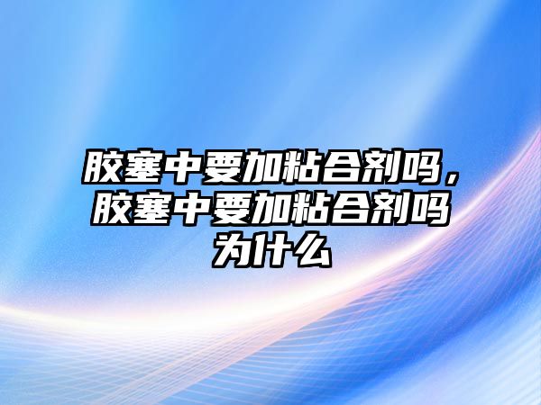 膠塞中要加粘合劑嗎，膠塞中要加粘合劑嗎為什么