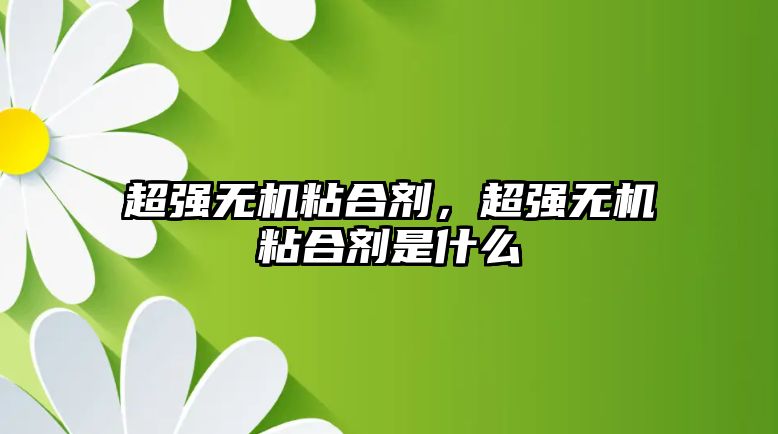 超強無(wú)機粘合劑，超強無(wú)機粘合劑是什么