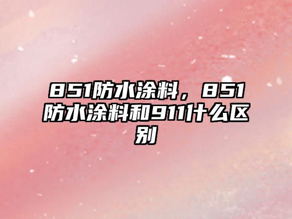 851防水涂料，851防水涂料和911什么區別