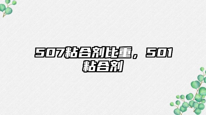 507粘合劑比重，501粘合劑