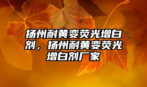 揚(yáng)州耐黃變熒光增白劑，揚(yáng)州耐黃變熒光增白劑廠家