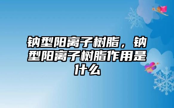 鈉型陽(yáng)離子樹(shù)脂，鈉型陽(yáng)離子樹(shù)脂作用是什么