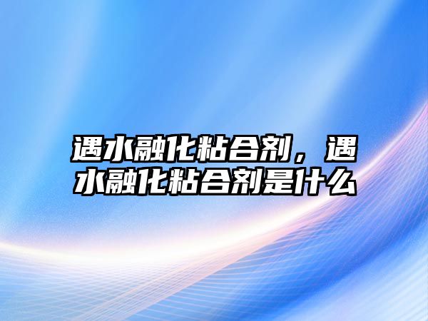 遇水融化粘合劑，遇水融化粘合劑是什么