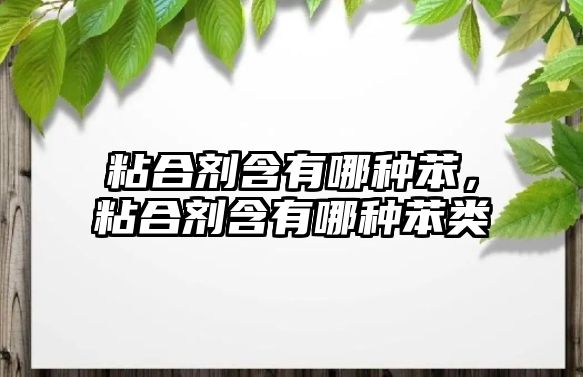 粘合劑含有哪種苯，粘合劑含有哪種苯類(lèi)