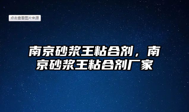 南京砂漿王粘合劑，南京砂漿王粘合劑廠(chǎng)家