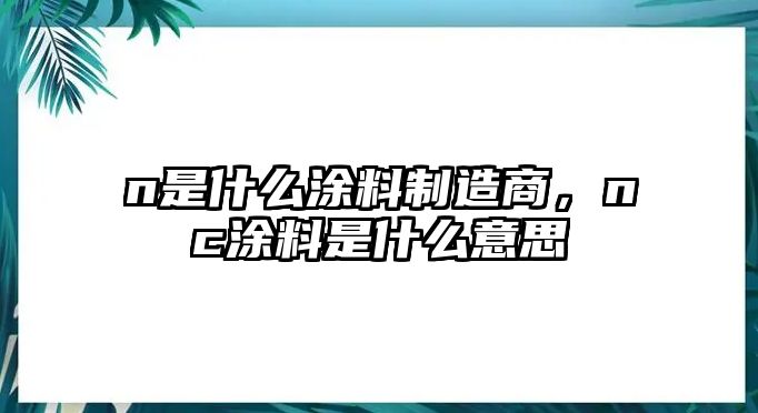 n是什么涂料制造商，nc涂料是什么意思