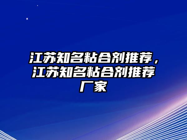 江蘇知名粘合劑推薦，江蘇知名粘合劑推薦廠(chǎng)家