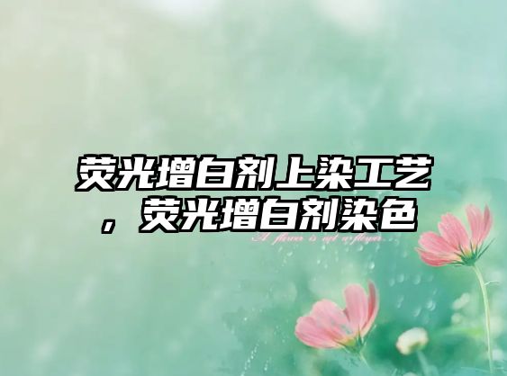 熒光增白劑上染工藝，熒光增白劑染色