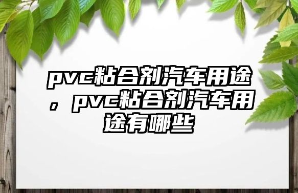 pvc粘合劑汽車(chē)用途，pvc粘合劑汽車(chē)用途有哪些