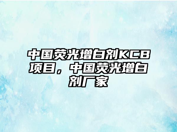 中國熒光增白劑KCB項目，中國熒光增白劑廠家